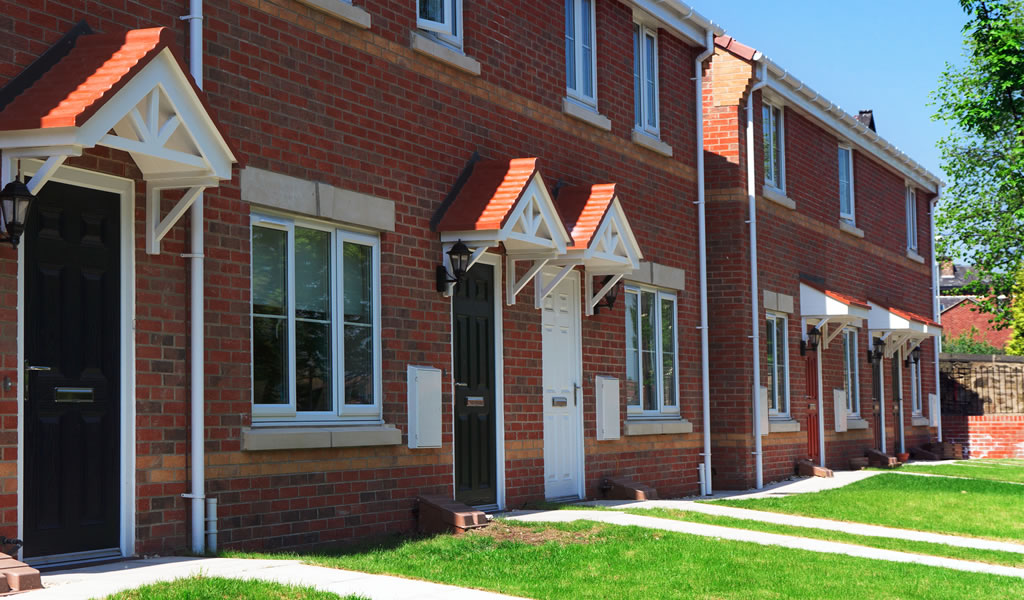 row of houses on building estate