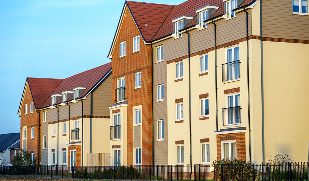 row of houses on building estate