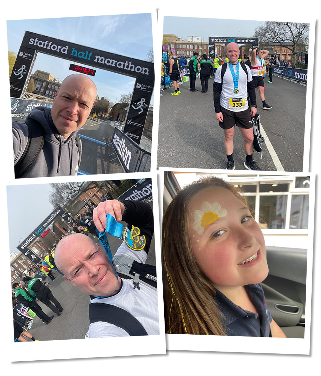 Carl Darby marathon pictures with Lily