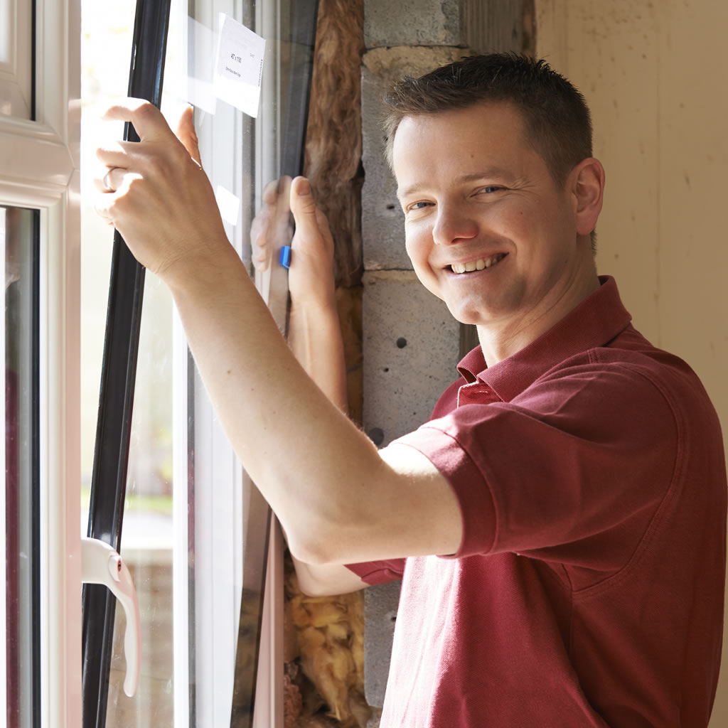 Tradesperson fitting window